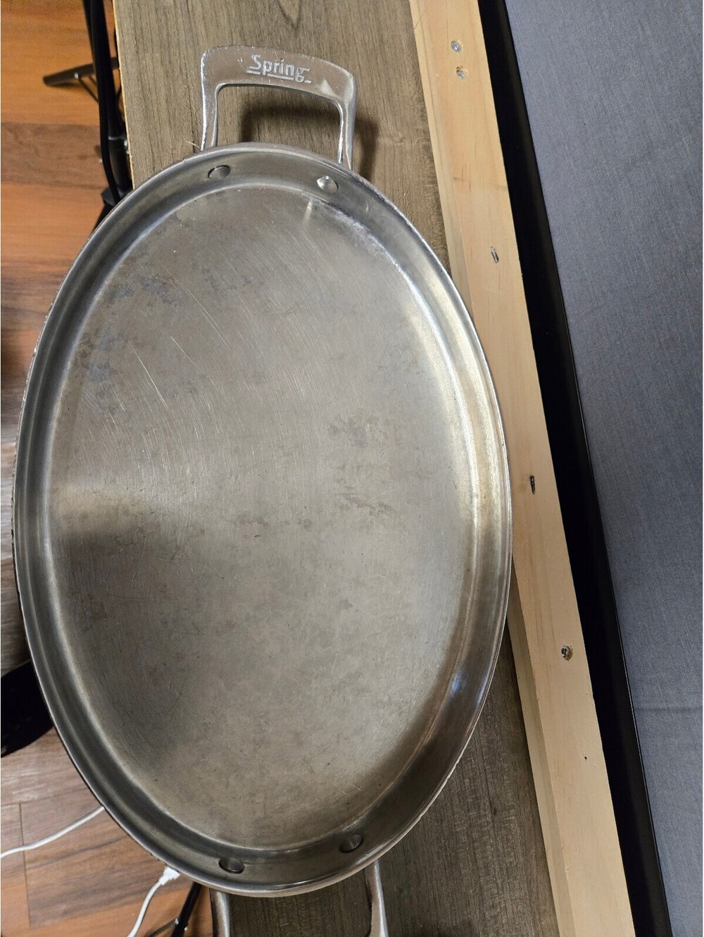 Spring USA stainless oval serving platter with handles